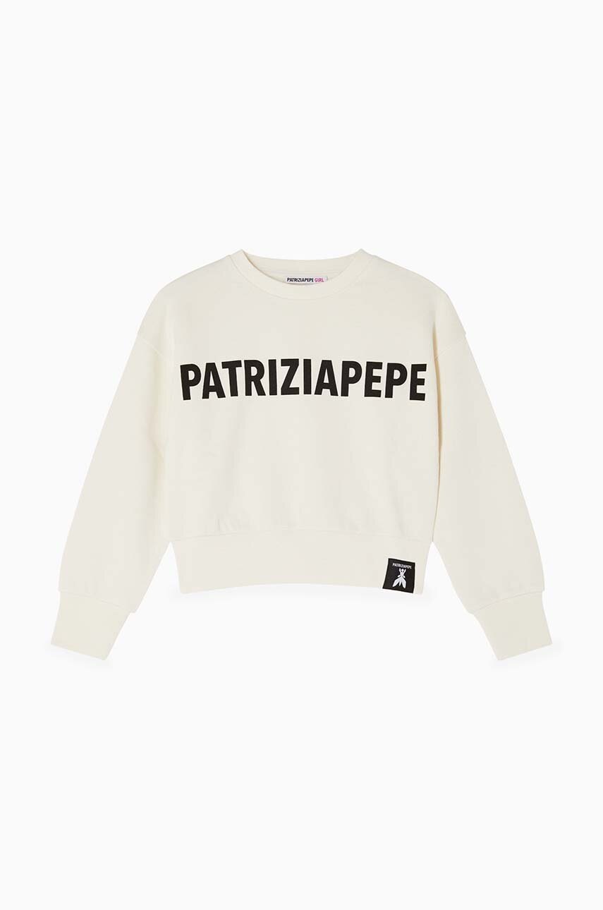 

Детски памучен суичър Patrizia Pepe J046 в бяло с принт 7M0854, Бял