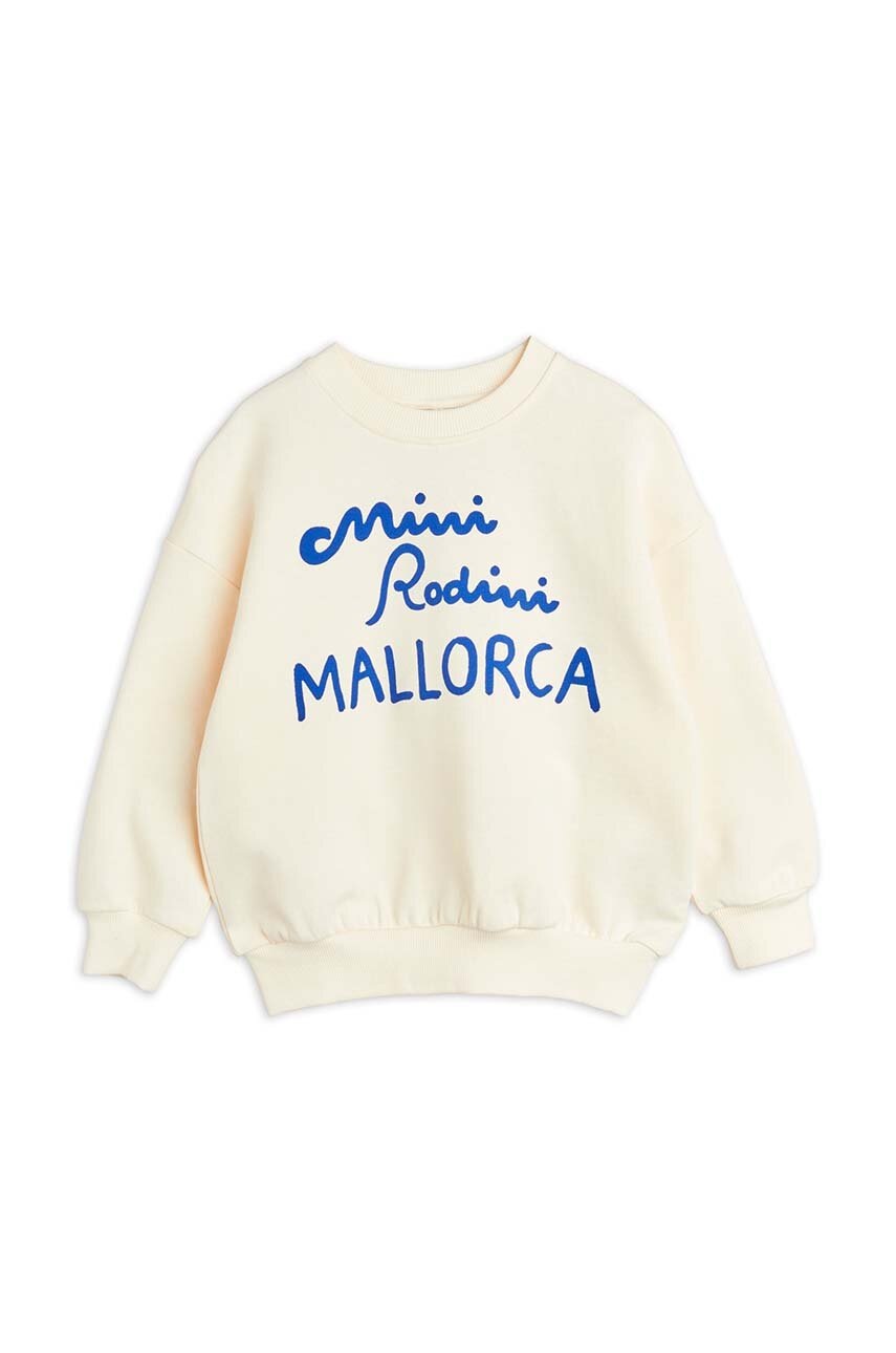 Детская хлопковая кофта Mini Rodini Mallorca цвет бежевый с принтом в Днепре Детская хлопковая кофта Mini Rodini Mallorca цвет бежевый с принтом в Днепре
