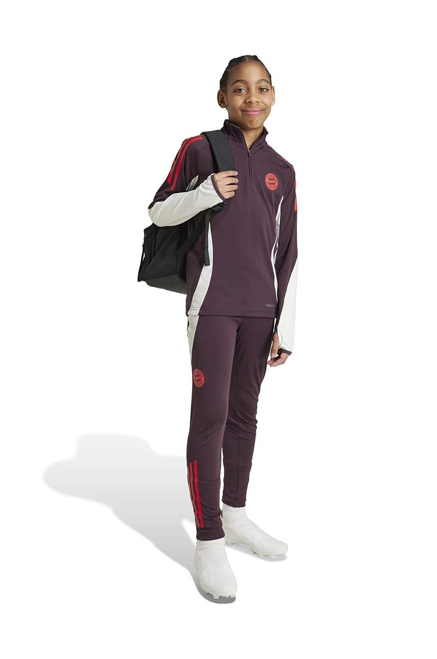 adidas Performance bluza copii FCB TR TOPY culoarea bordo, cu imprimeu, IS9930