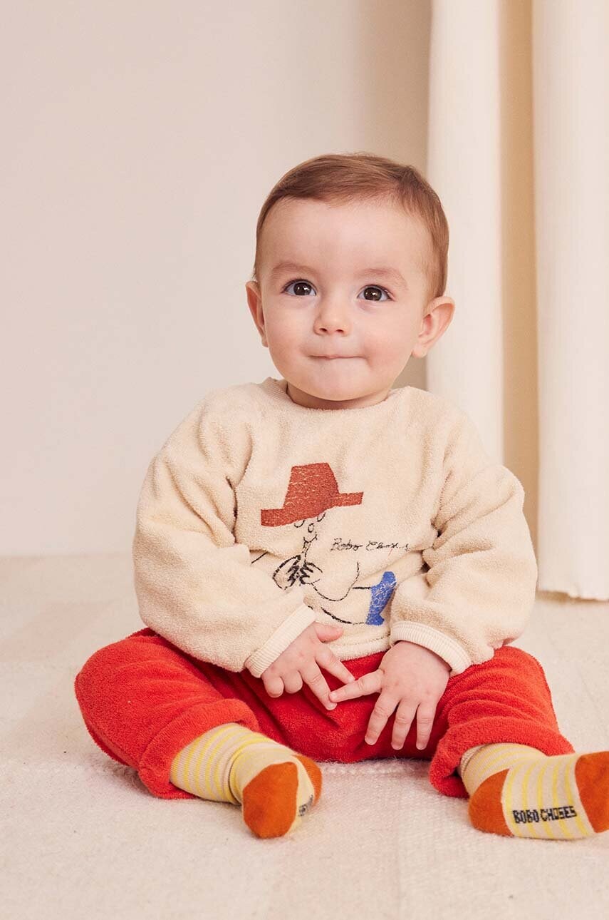 Bobo Choses bluza bebe Magic Flute culoarea bej, cu imprimeu, 224AB028 Bobo Choses bluza bebe Magic Flute culoarea bej, cu imprimeu, 224AB028