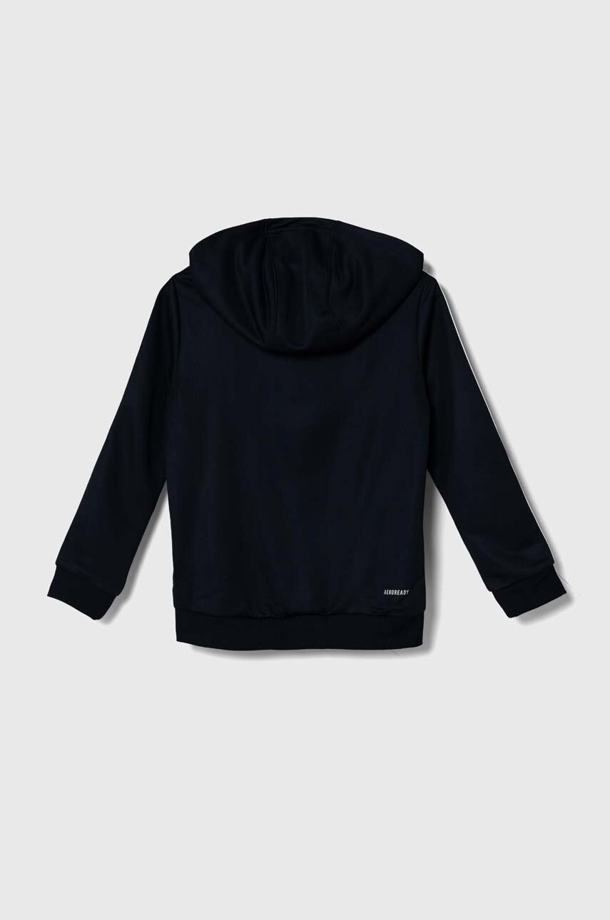 Детская кофта adidas U TR-ES 3S FZHD цвет синий с капюшоном узор HZ0088 Детская кофта adidas U TR-ES 3S FZHD цвет синий с капюшоном узор HZ0088