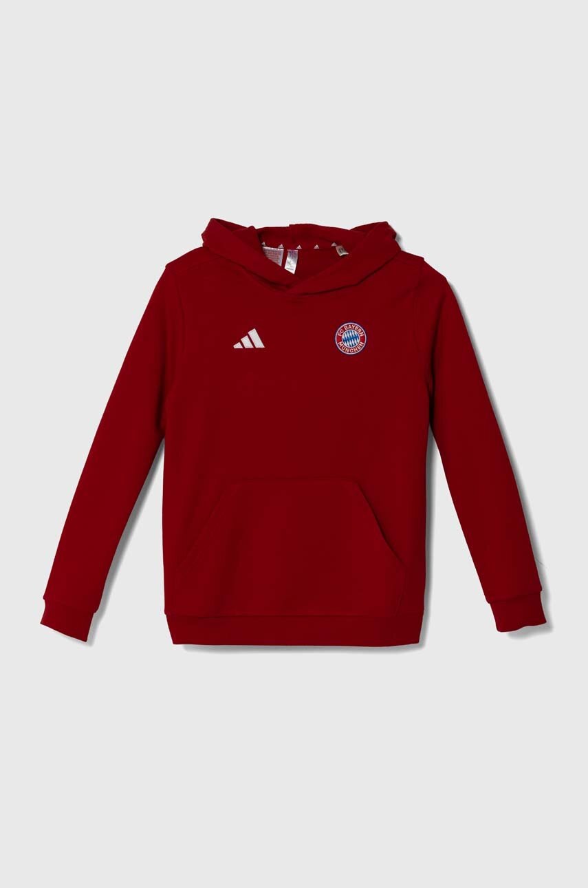 Детская кофта adidas Performance FCBIDS HD цвет красный с капюшоном однотонная IT4134