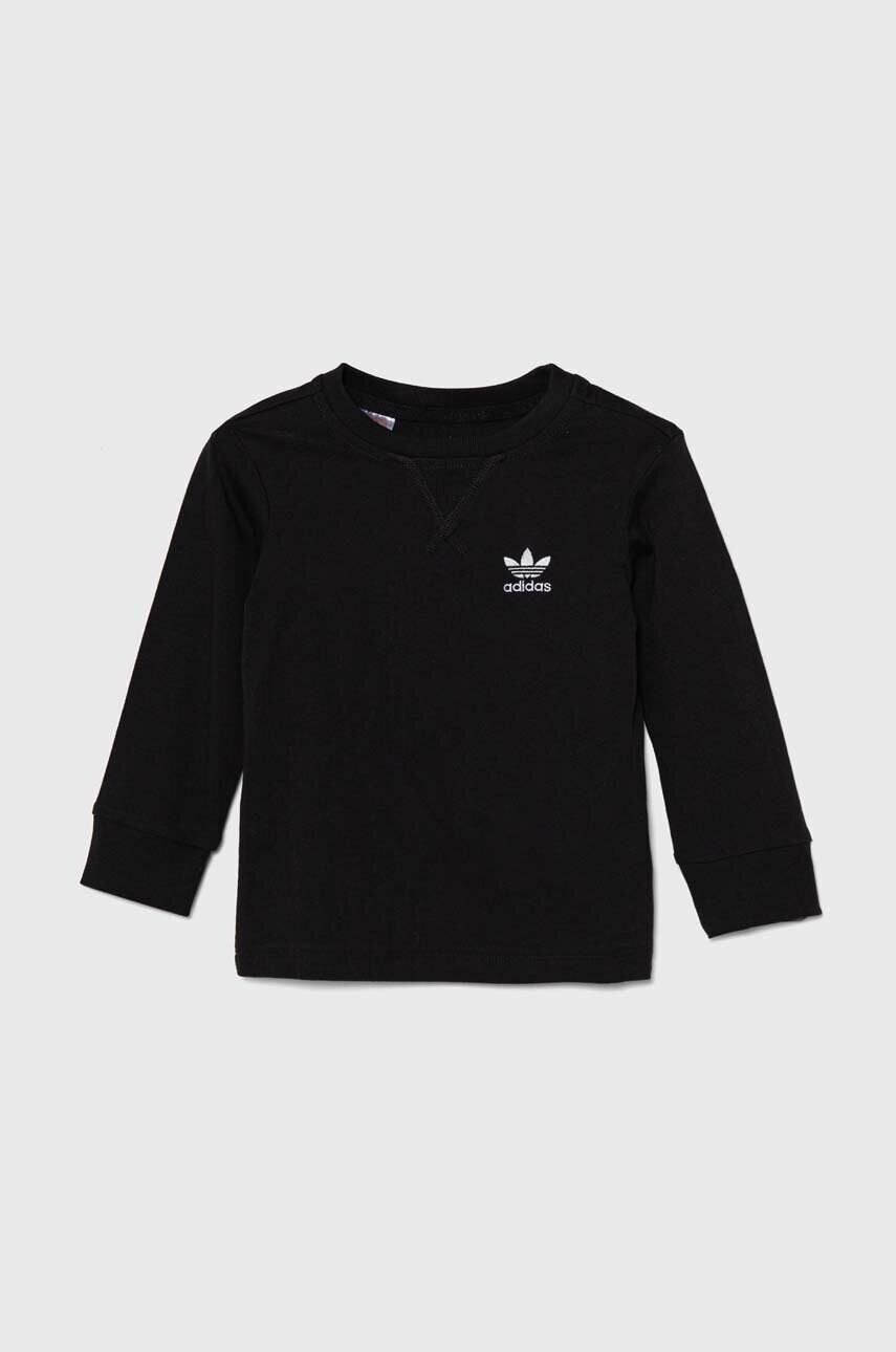 adidas Originals longsleeve copii LONG SLEEVE culoarea negru, neted, IW1006