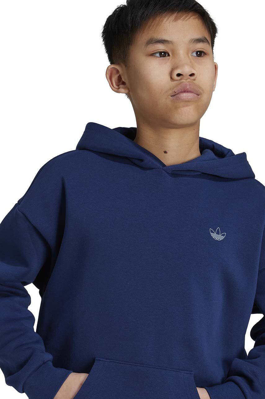 Dječja Dukserica Adidas Originals HOODIE Boja: Tamno Plava, S Kapuljačom, Bez Uzorka, IX6843