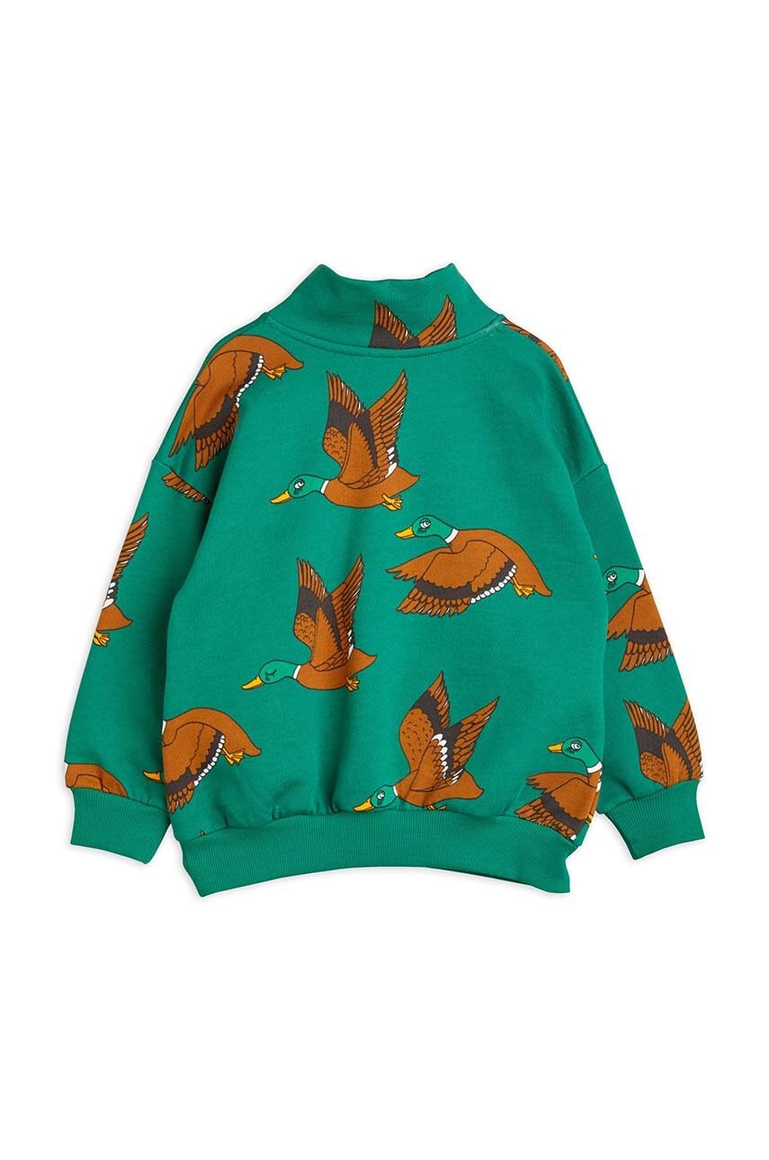 Детская хлопковая кофта Mini Rodini Ducks цвет зелёный узор 2272000975