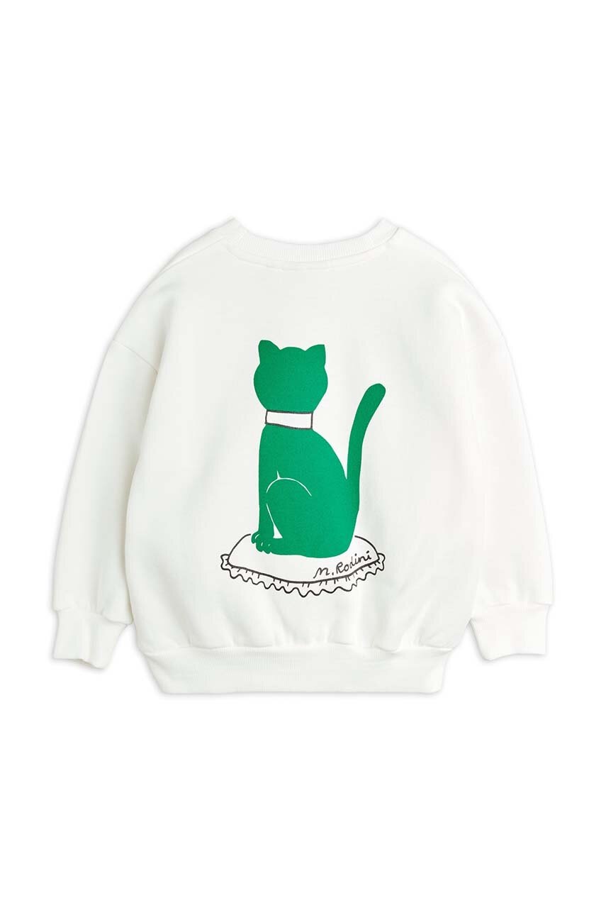 Детская хлопковая кофта Mini Rodini Cat цвет белый с принтом 2472012110 Детская хлопковая кофта Mini Rodini Cat цвет белый с принтом 2472012110