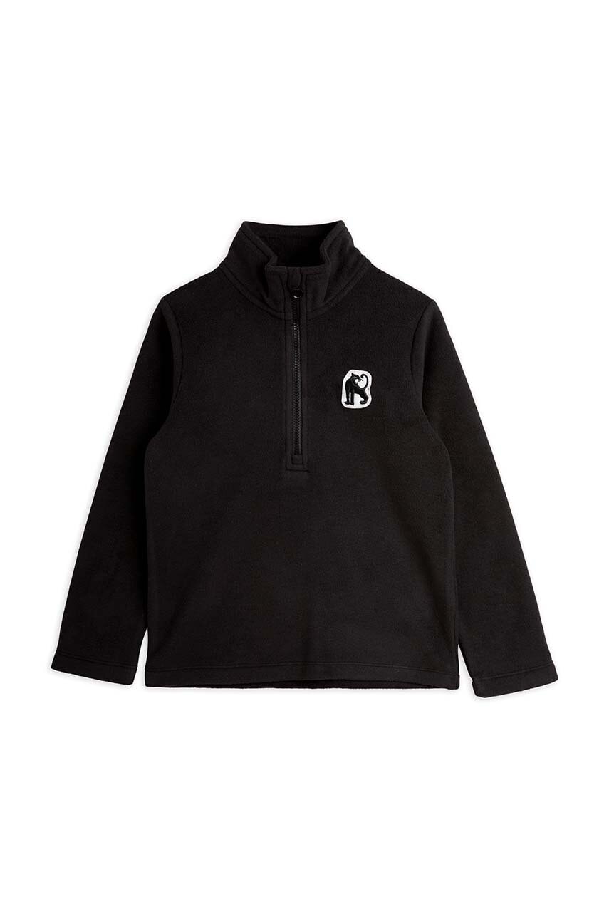 Mini Rodini bluza copii culoarea negru, neted, 1100012199