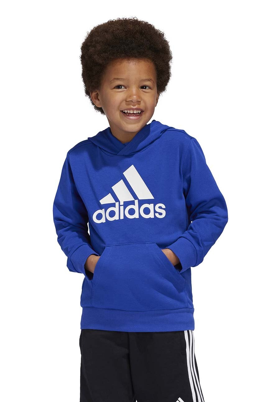 

Детски суичър adidas LK BL FT HD в тъмносиньо с качулка с принт IX7321, Тъмносин