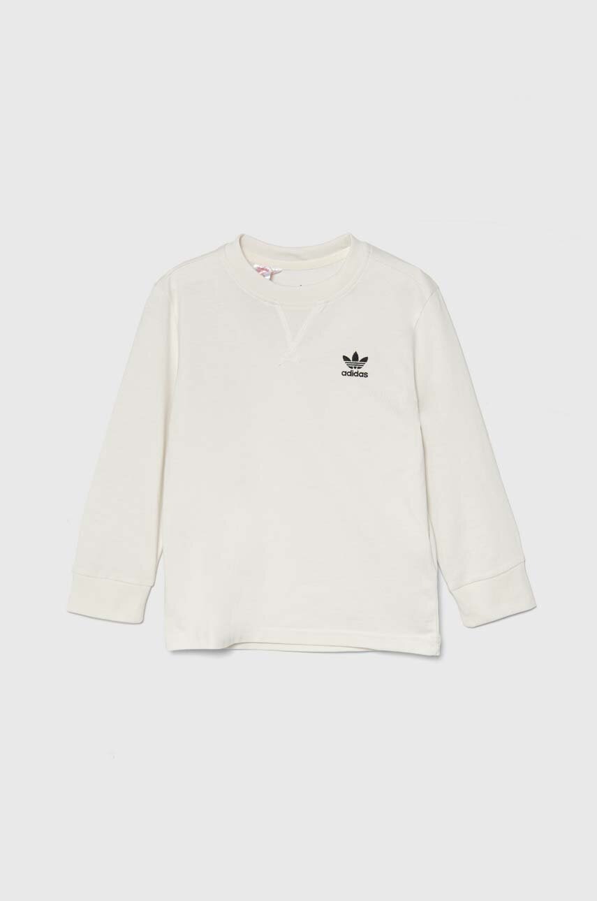 

Детски памучен суичър adidas Originals LONG SLEEVE в бяло с апликация IX9823, Бял
