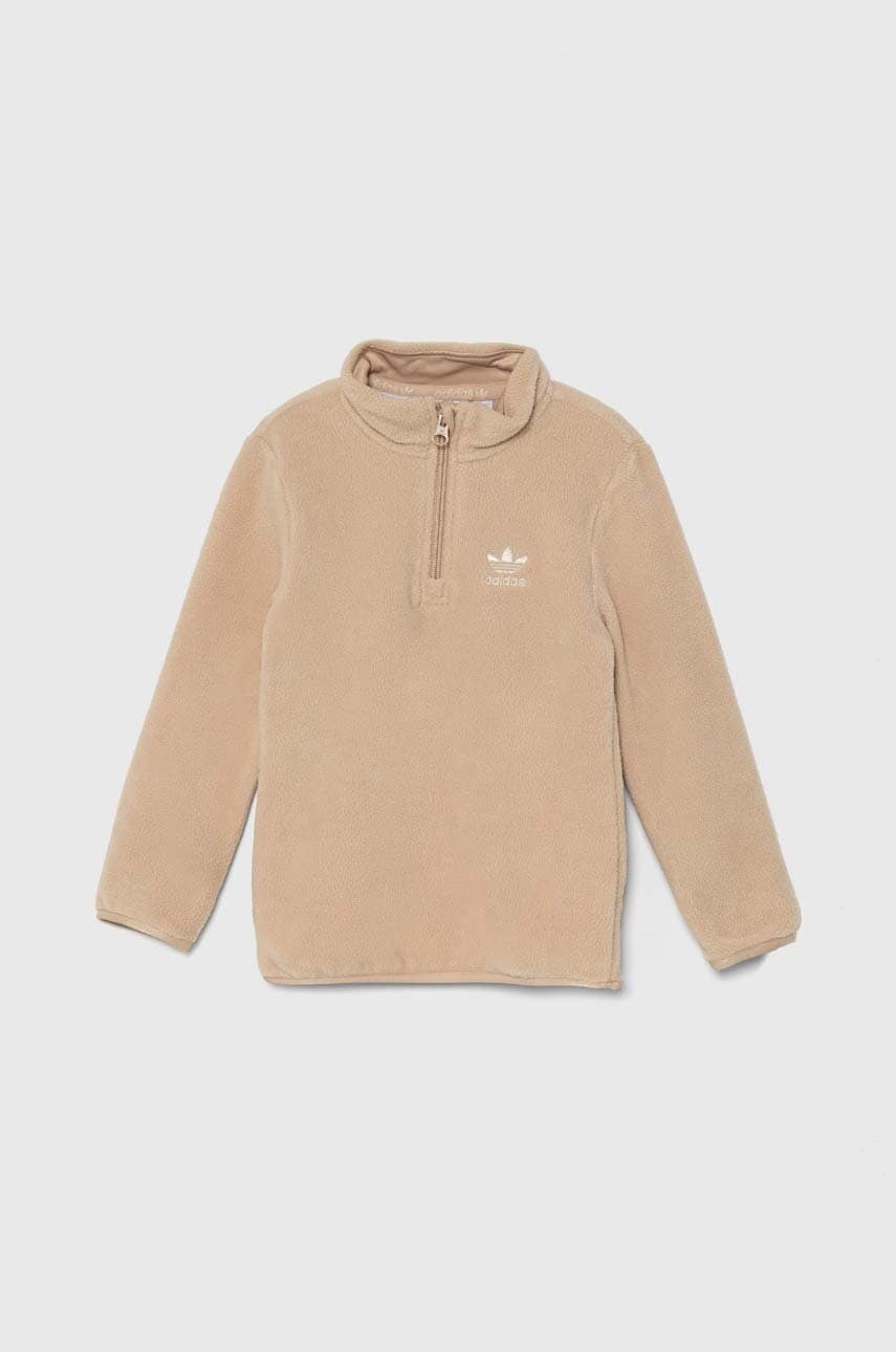 adidas Originals hanorac polar pentru copii POLAR FLEECE HZ culoarea bej, neted, IX9846 adidas Originals hanorac polar pentru copii POLAR FLEECE HZ culoarea bej, neted, IX9846