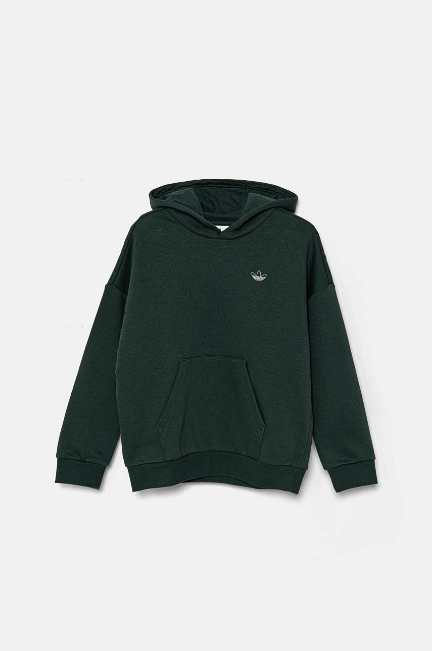 adidas Originals bluza copii HOODIE culoarea verde, cu glugă, cu imprimeu, IY9555 adidas Originals bluza copii HOODIE culoarea verde, cu glugă, cu imprimeu, IY9555