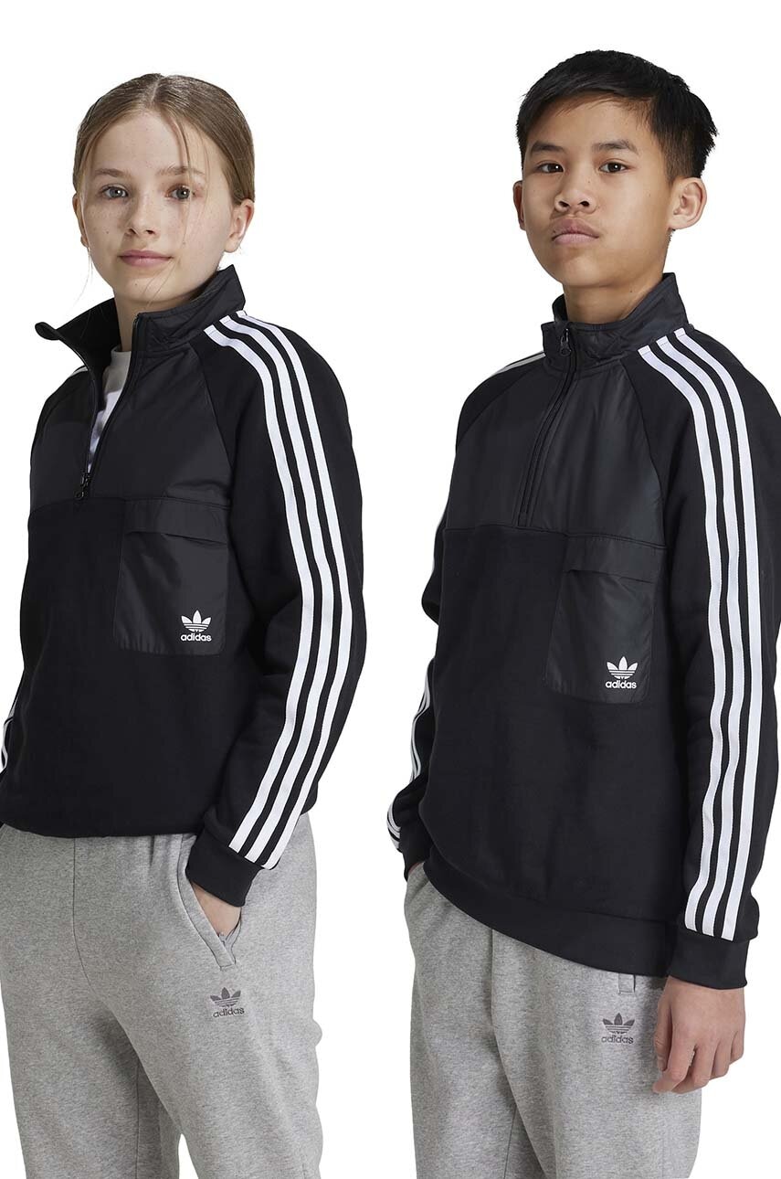 adidas Originals bluza copii HZ CREW culoarea negru, cu imprimeu, IY9810