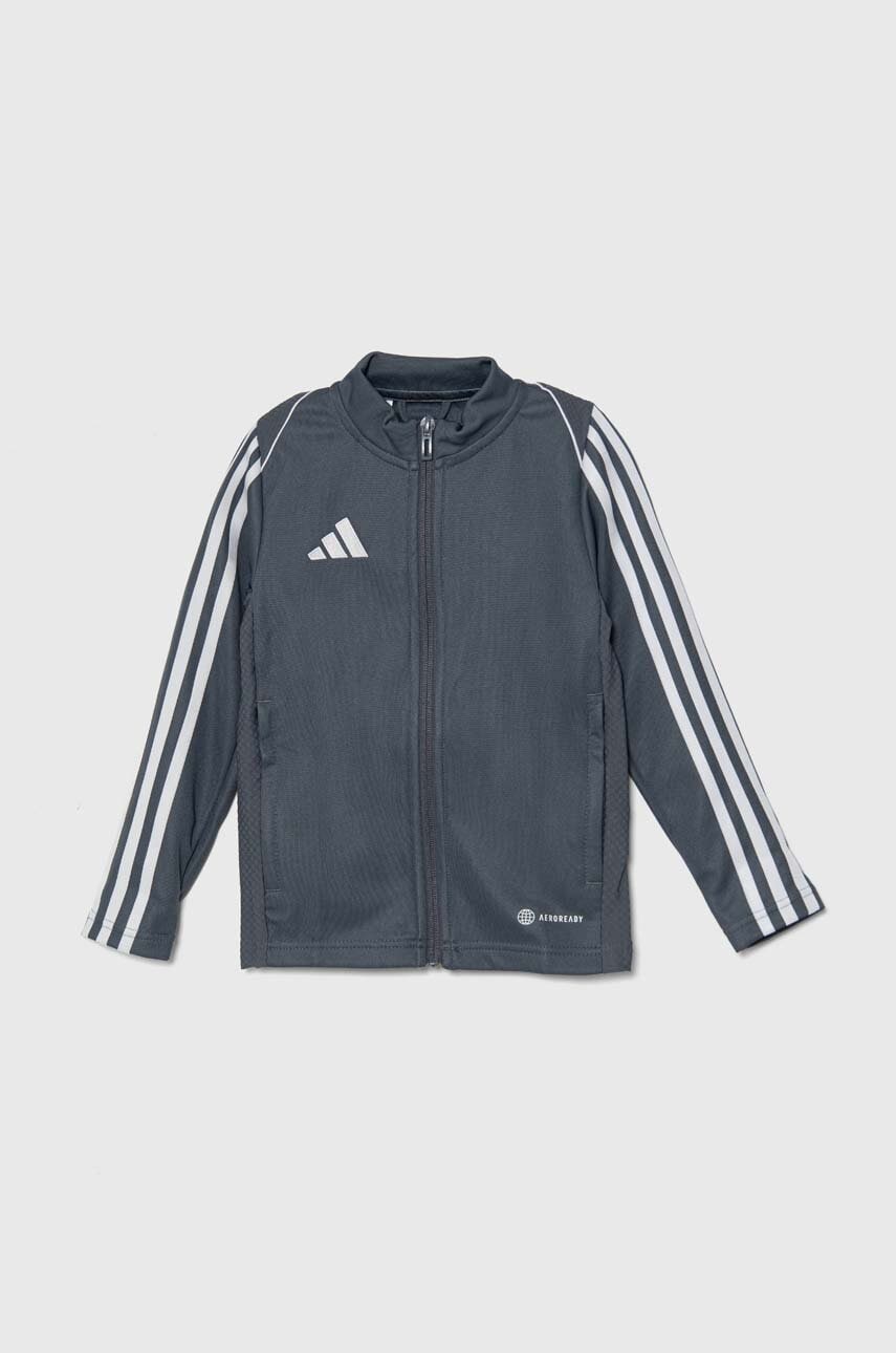 adidas Performance bluza copii TIRO23L TRKTY culoarea gri, cu imprimeu, HS3523
