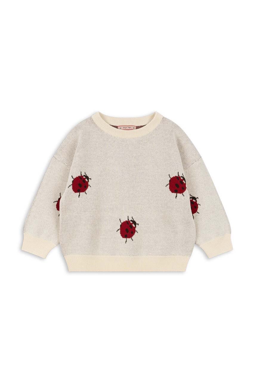 Детский хлопковый свитер Konges Sløjd LAPIS KNIT BLOUSE цвет бежевый узор KS101551