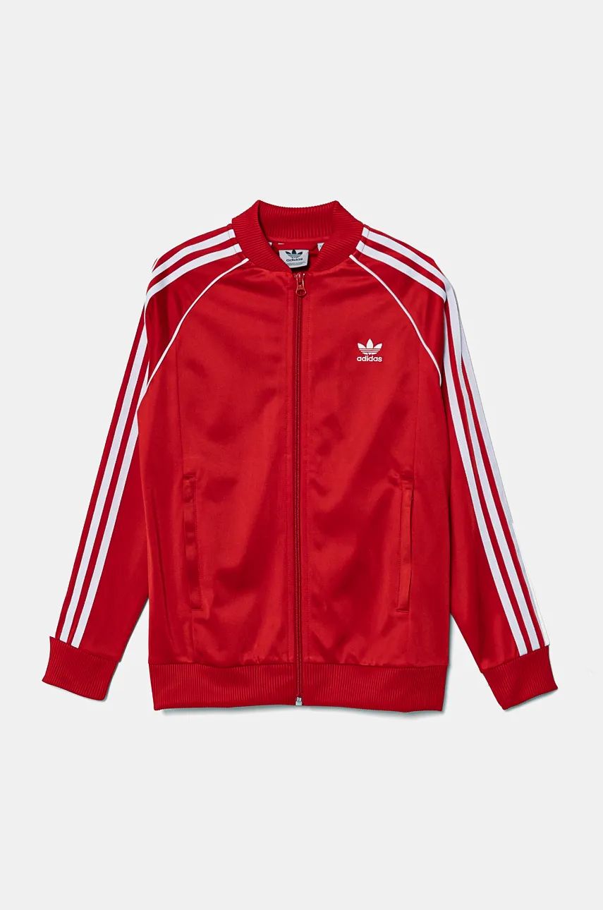 adidas Originals bluza copii SST TRACK TOP culoarea rosu, cu imprimeu, IX7629