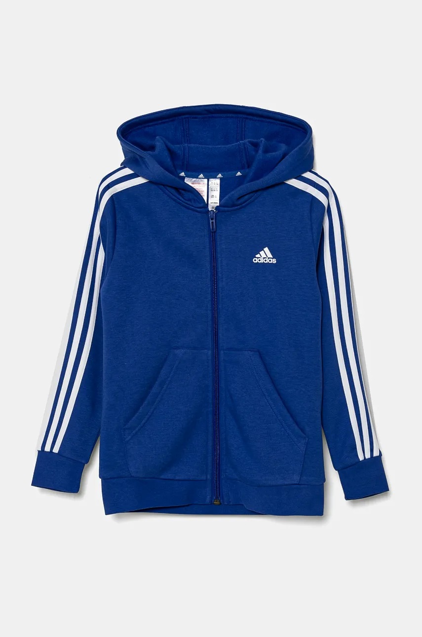 

Детски суичър adidas U 3S FL FZ HOOD в синьо с качулка с апликация IX9535, Син