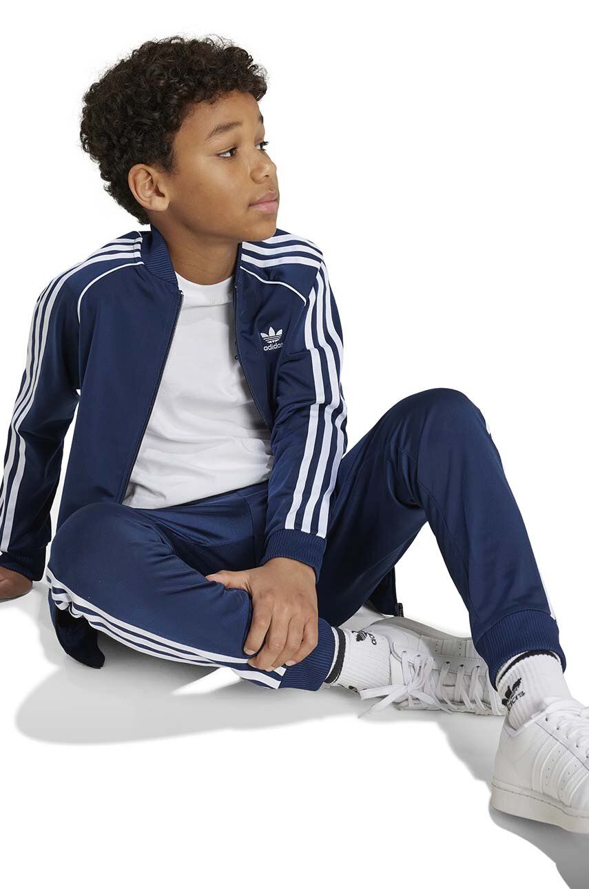 adidas Originals bluza copii SST TRACK TOP culoarea albastru marin, cu imprimeu, IY7455