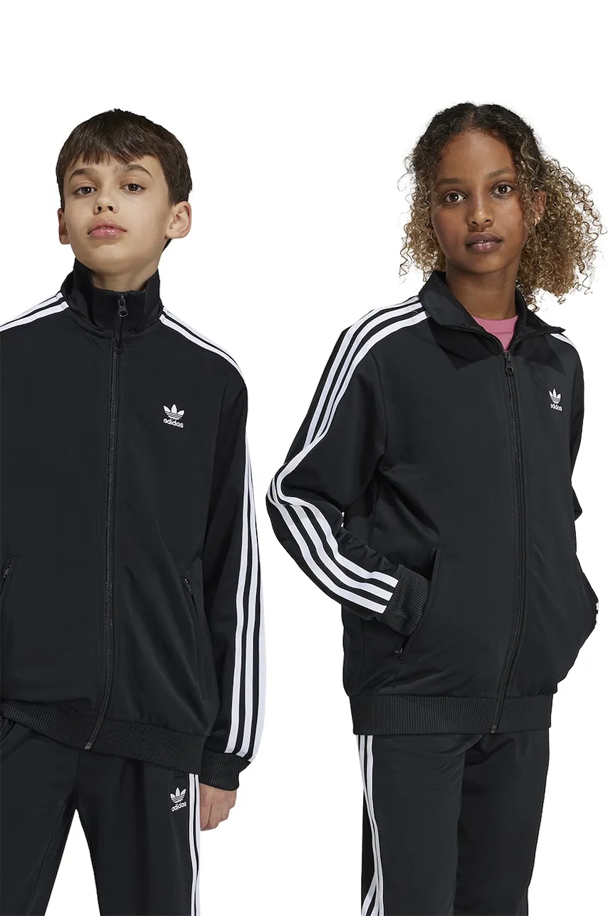 adidas Originals bluza copii FIREBIRD TOP culoarea negru, cu imprimeu, IY9800 adidas Originals bluza copii FIREBIRD TOP culoarea negru, cu imprimeu, IY9800