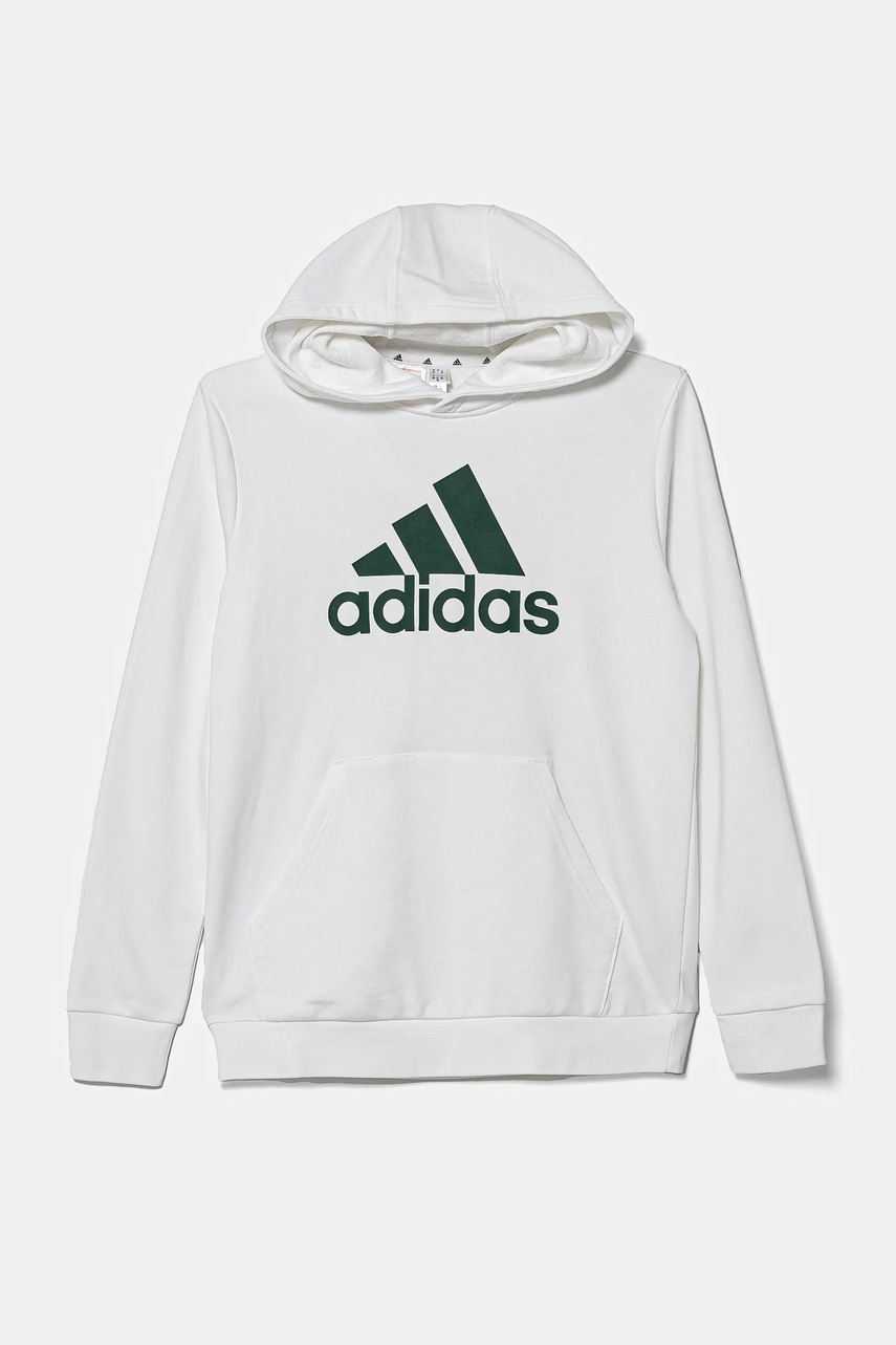Дитяча кофта adidas U BL HOODIE колір білий з капюшоном з принтом IV7325