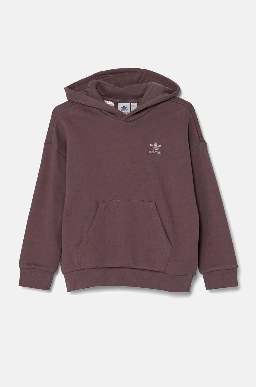 Dječja Pamučna Dukserica Adidas Originals HOODIE Boja: Ljubičasta, S Kapuljačom, Bez Uzorka, IX7616