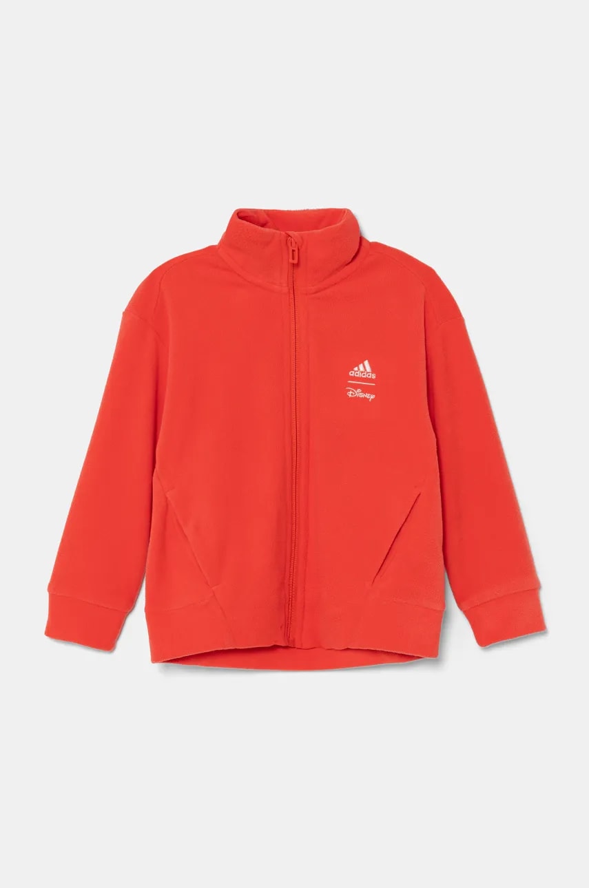 adidas hanorac polar pentru copii LK DY MM WI TT culoarea portocaliu, cu imprimeu, IV9622 adidas hanorac polar pentru copii LK DY MM WI TT culoarea portocaliu, cu imprimeu, IV9622