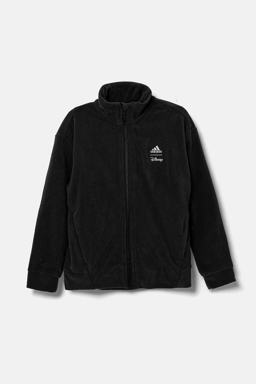 adidas hanorac polar pentru copii LK DY MM WI TT culoarea gri, cu imprimeu, IW0675 adidas hanorac polar pentru copii LK DY MM WI TT culoarea gri, cu imprimeu, IW0675