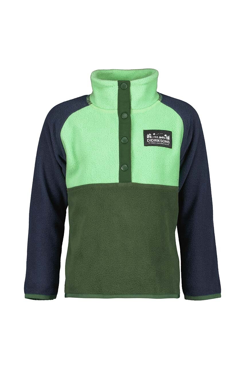 Детская куртка из флиса Didriksons MONTE KIDS HALF BU цвет зелёный узор 505590 Детская куртка из флиса Didriksons MONTE KIDS HALF BU цвет зелёный узор 505590