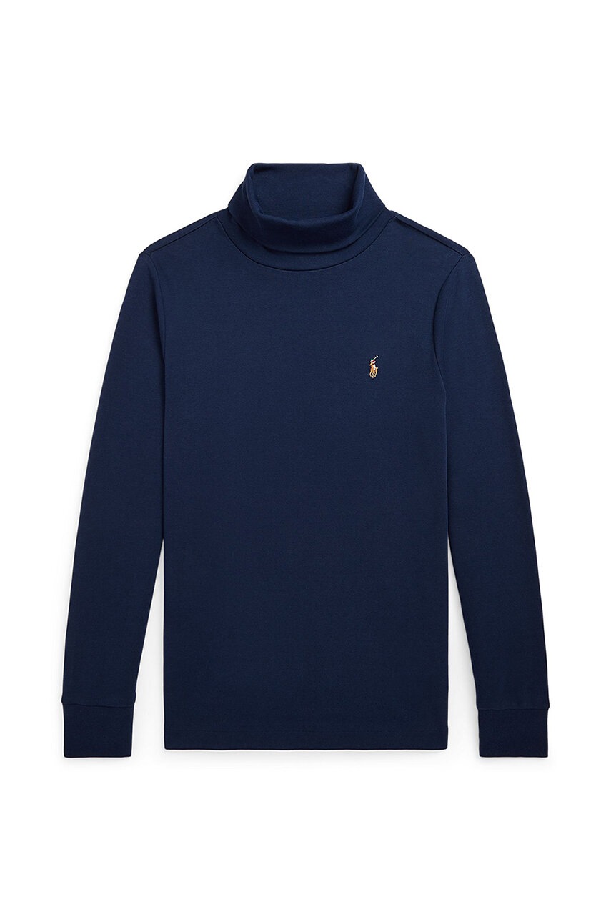 Levně Dětské bavlněné tričko s dlouhým rukávem Polo Ralph Lauren tmavomodrá barva, 323952435002