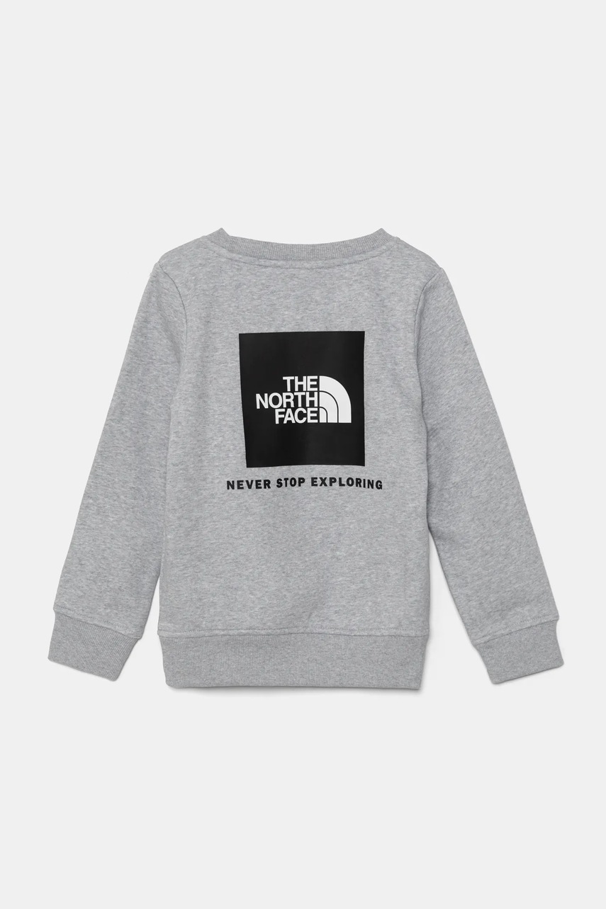 Дитяча кофта The North Face REDBOX REGULAR CREW колір сірий з принтом NF0A89H7DYX1