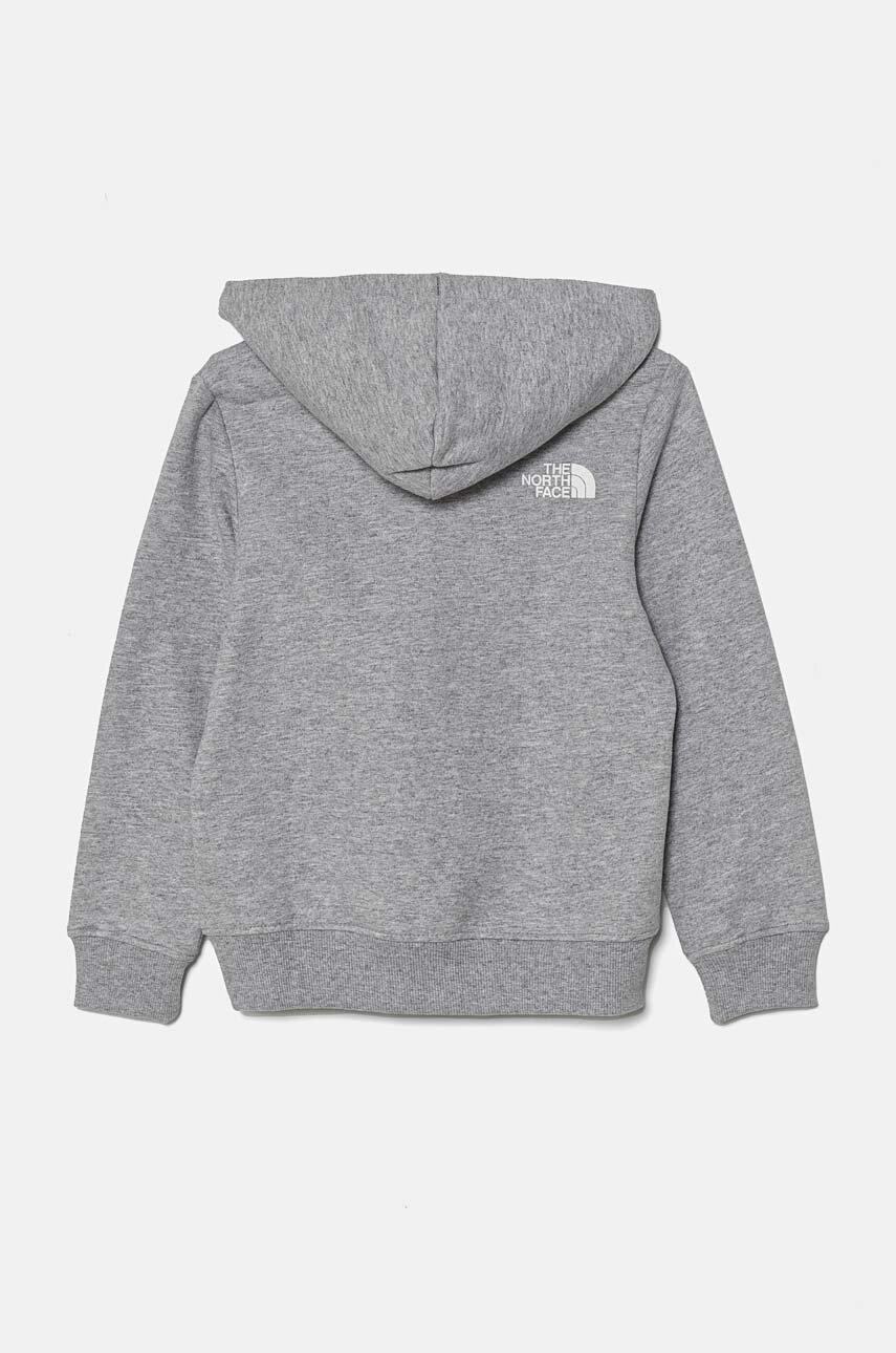 Дитяча кофта The North Face VARSITGRAPHIC RELAXED HOODIE колір сірий з капюшоном з принтом NF0A89HBDYX1