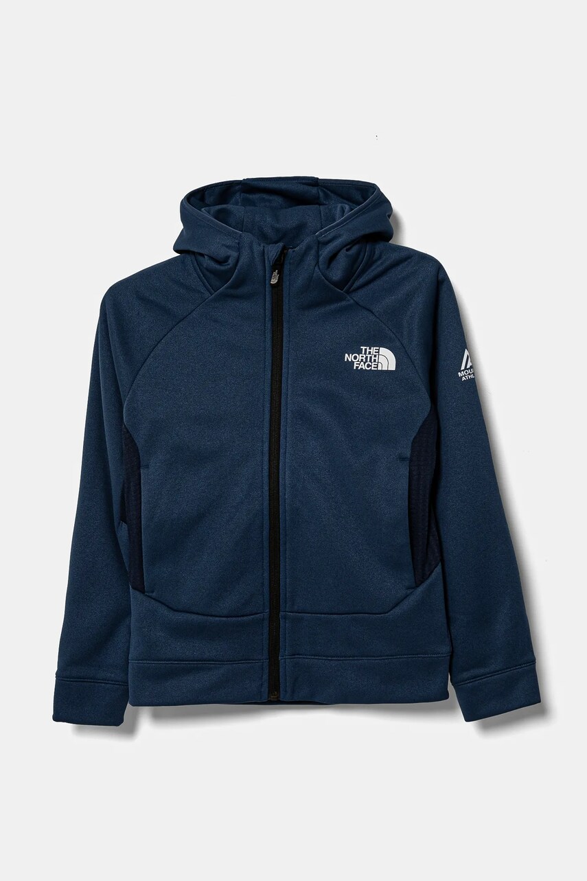 The North Face bluză copii MOUNTAIN ATHLETICS FULL ZIP HOODIE cu glugă, uni, NF0A89HZ8K21