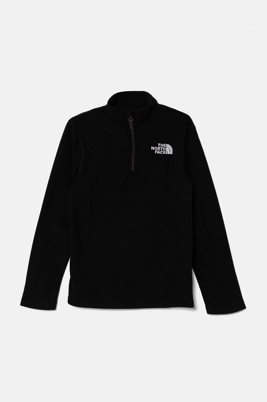 The North Face bluza copii GLACIER 1/4 ZIP PULLOVER culoarea negru, cu imprimeu, NF0A8AZMJK31 The North Face bluza copii GLACIER 1/4 ZIP PULLOVER culoarea negru, cu imprimeu, NF0A8AZMJK31