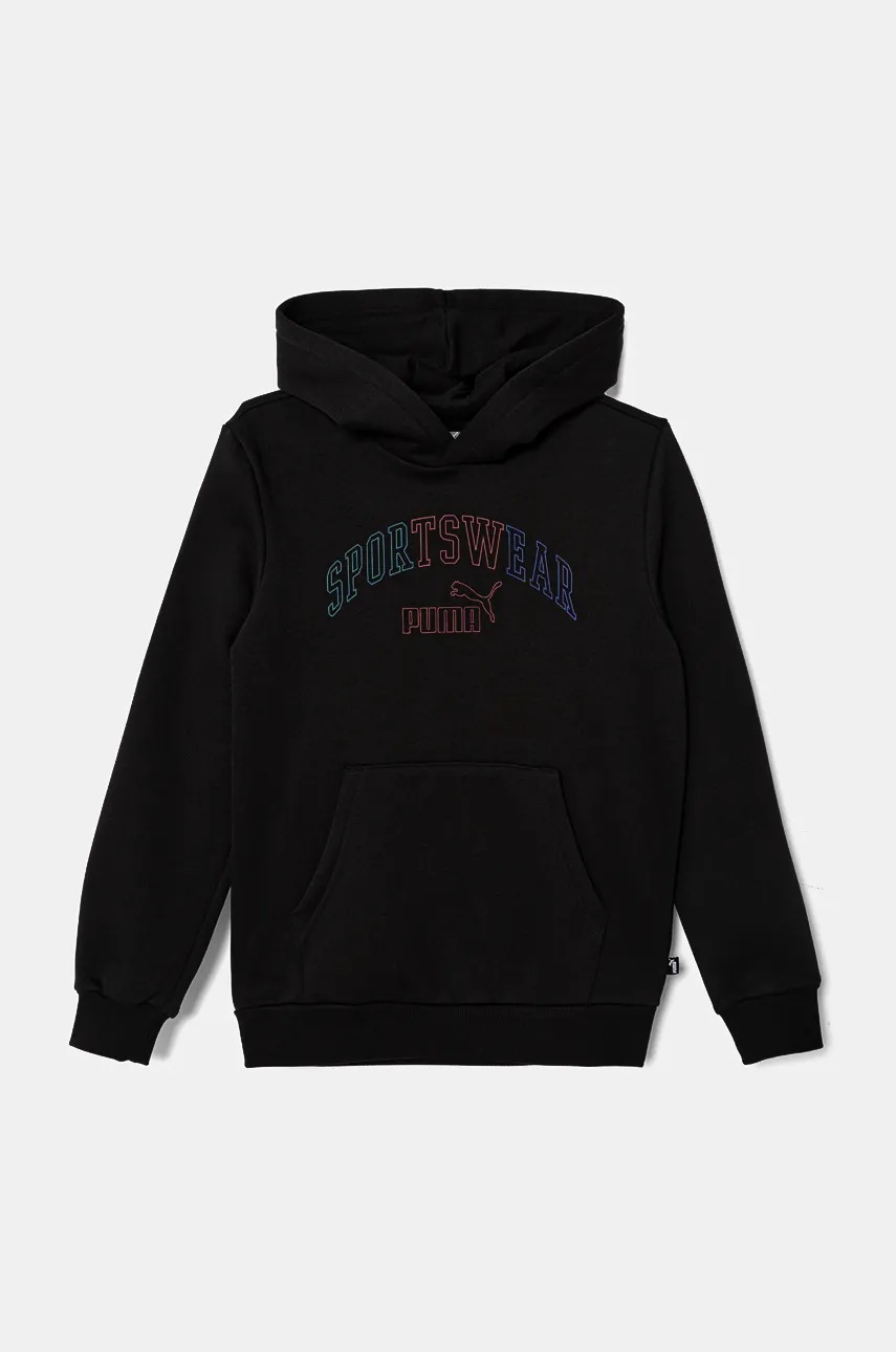 

Детски суичър Puma ESS+ LOGO LABdient Hoodie в черно с качулка с принт 681843, Черен