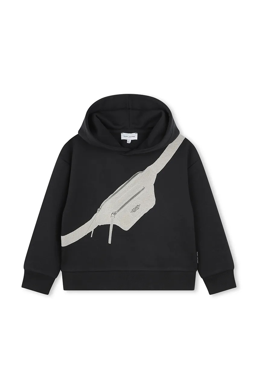 

Детски суичър Marc Jacobs в черно с качулка с принт W60296, Черен