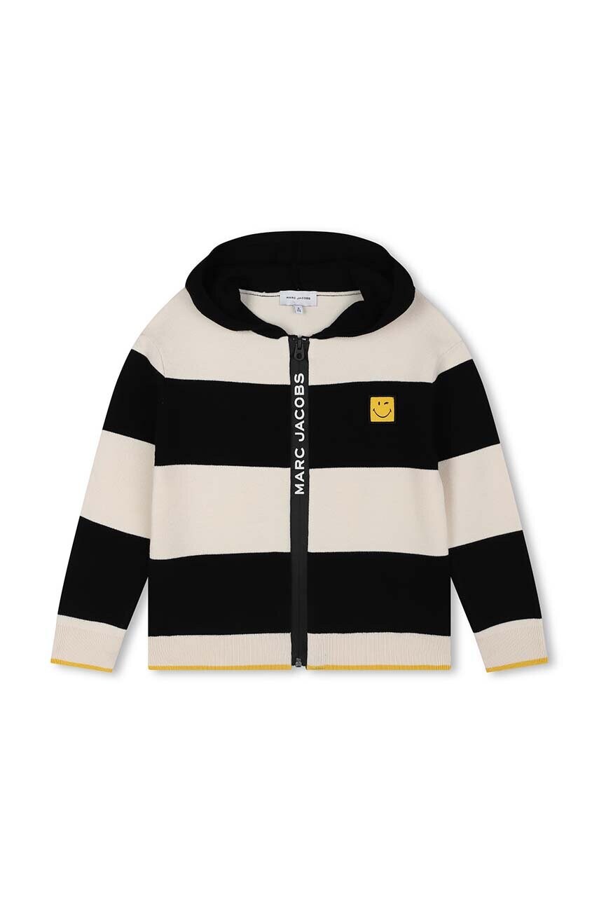

Детски суичър Marc Jacobs в черно с качулка с десен W60304, Черен