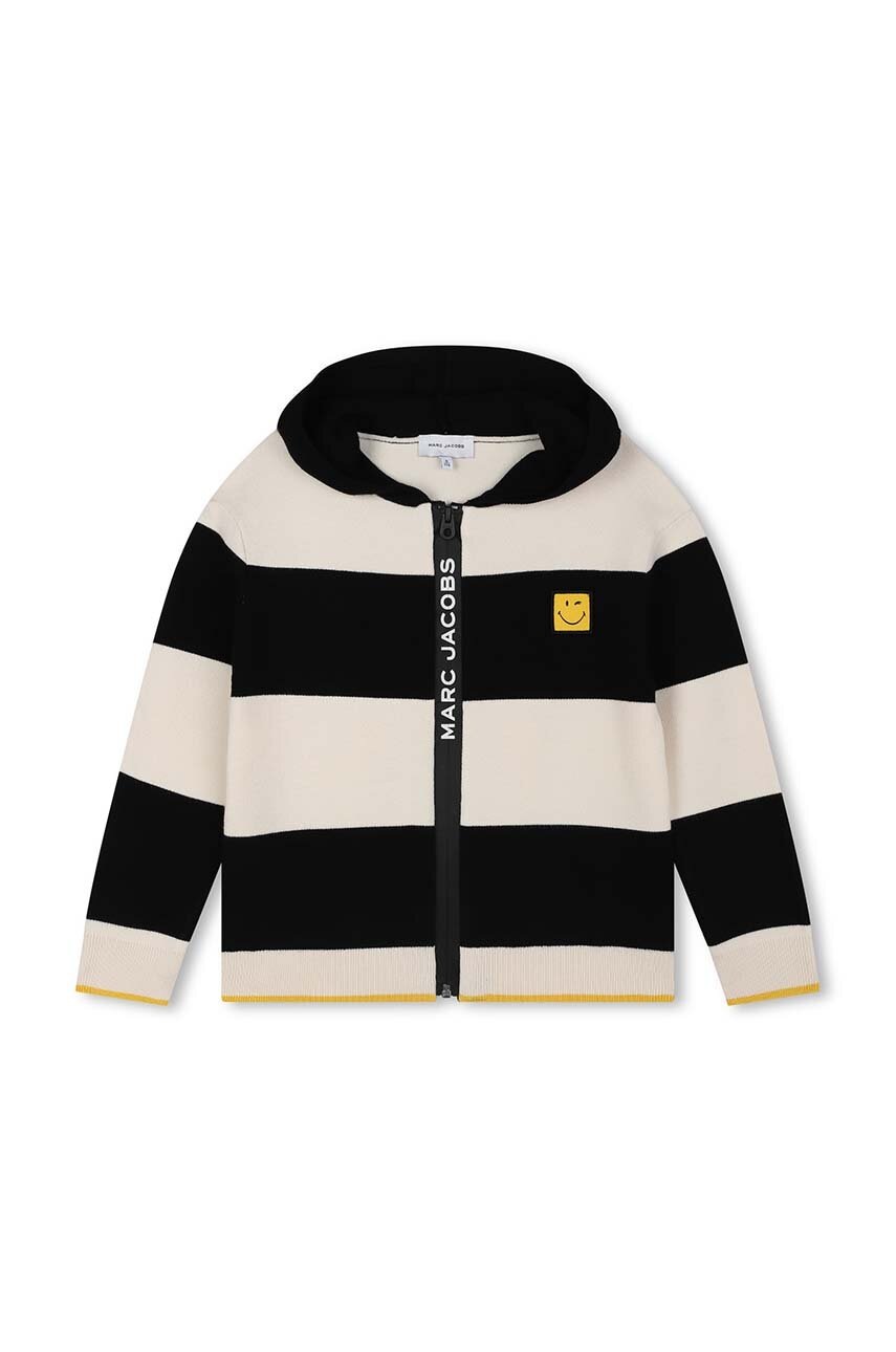 

Детски суичър Marc Jacobs в черно с качулка с десен W60304, Черен
