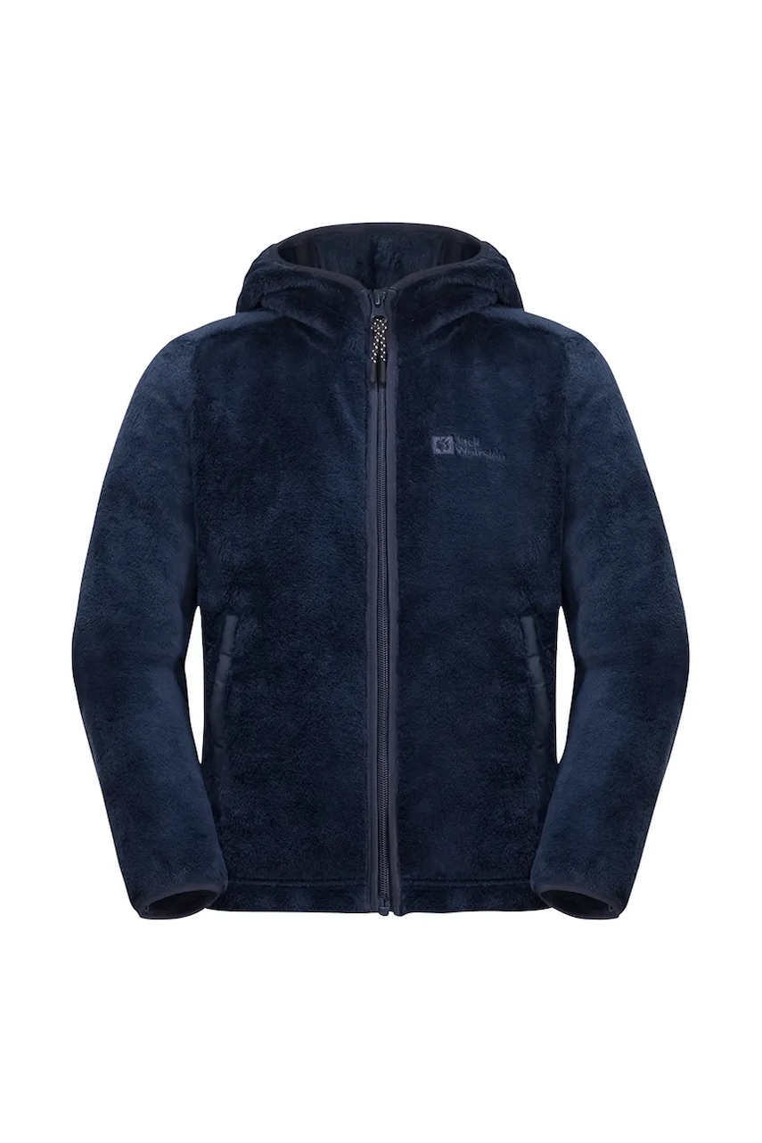 Детская кофта Jack Wolfskin цвет зелёный с капюшоном однотонная 1608672