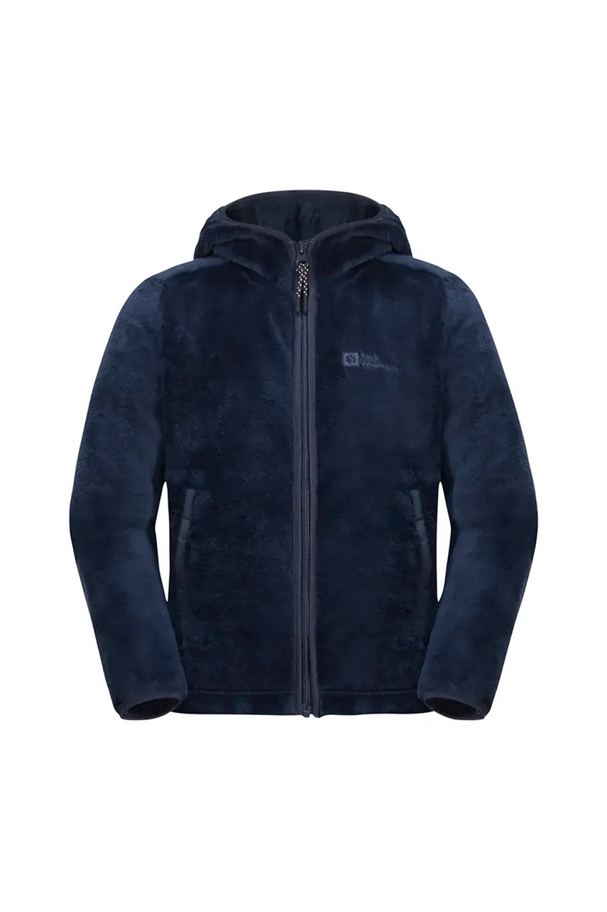 Детская кофта Jack Wolfskin цвет зелёный с капюшоном однотонная 1608672