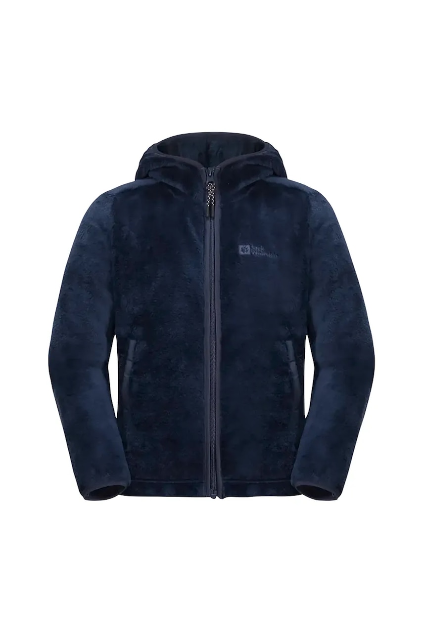 Детская кофта Jack Wolfskin цвет зелёный с капюшоном однотонная 1608672 Детская кофта Jack Wolfskin цвет зелёный с капюшоном однотонная 1608672
