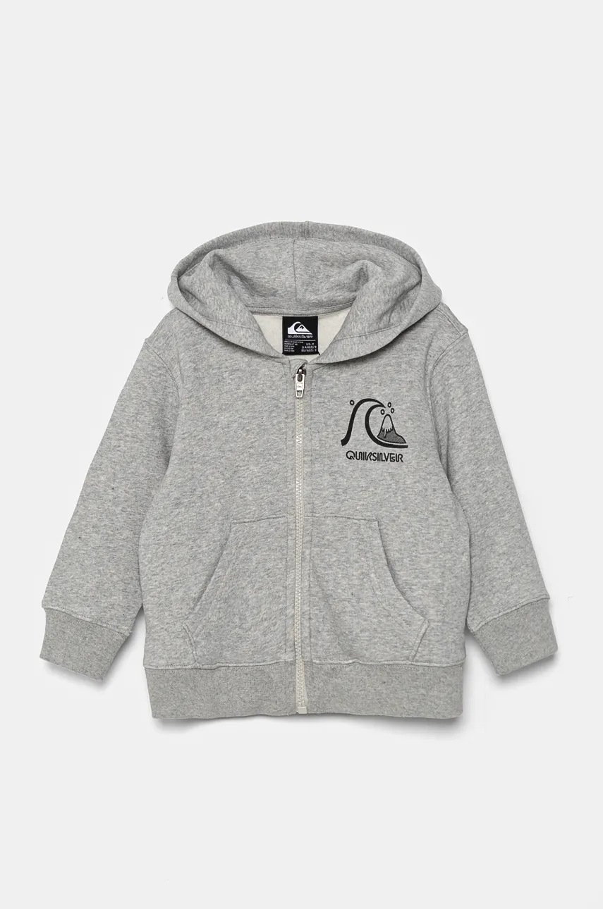 

Детски суичър Quiksilver GRAPHIC ZIP HOODIE в сиво с качулка с меланжов десен AQKFT03047, Сив