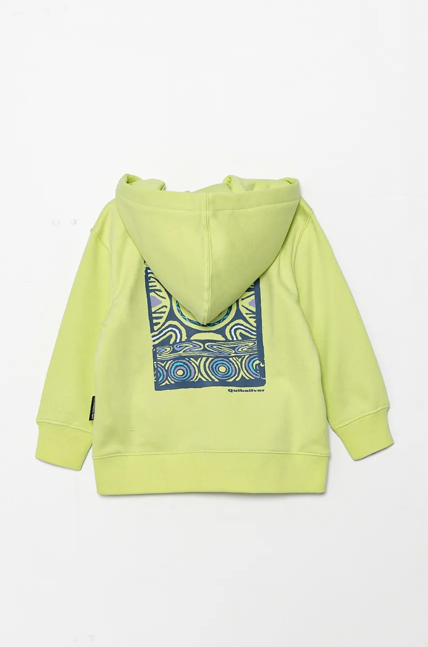 Детская кофта Quiksilver GRAPHIC ZIP HOODIE цвет зелёный с капюшоном меланж AQKFT03047