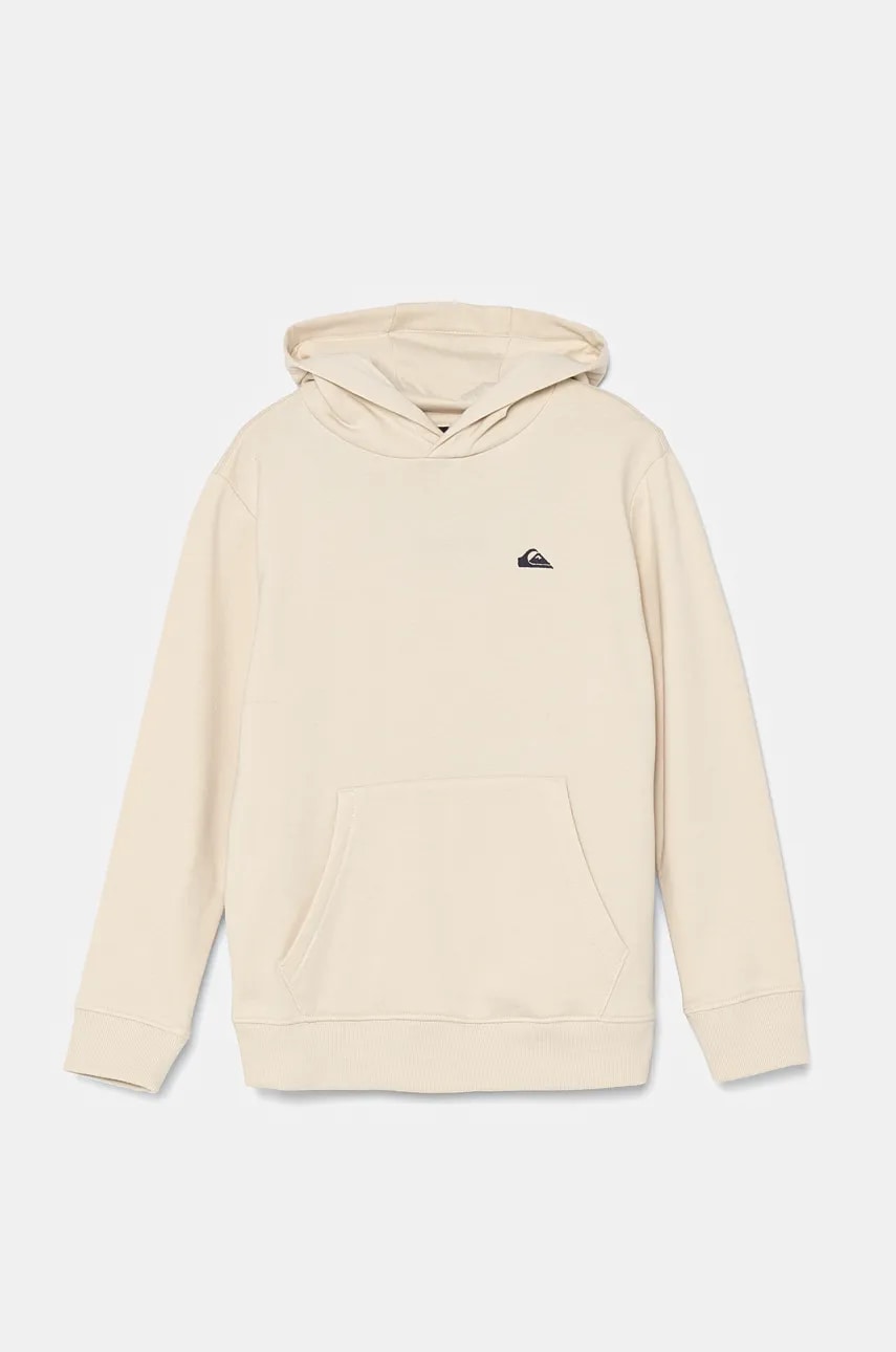Quiksilver bluza copii BASIC HOODIE culoarea bej, cu glugă, neted, EQBFT03889 Quiksilver bluza copii BASIC HOODIE culoarea bej, cu glugă, neted, EQBFT03889