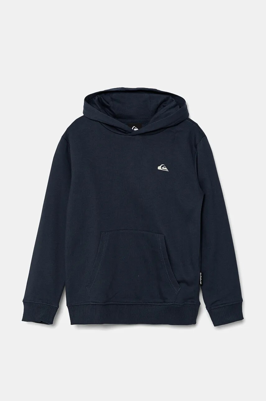 Quiksilver bluza copii BASIC HOODIE culoarea albastru marin, cu glugă, neted, EQBFT03889 Quiksilver bluza copii BASIC HOODIE culoarea albastru marin, cu glugă, neted, EQBFT03889