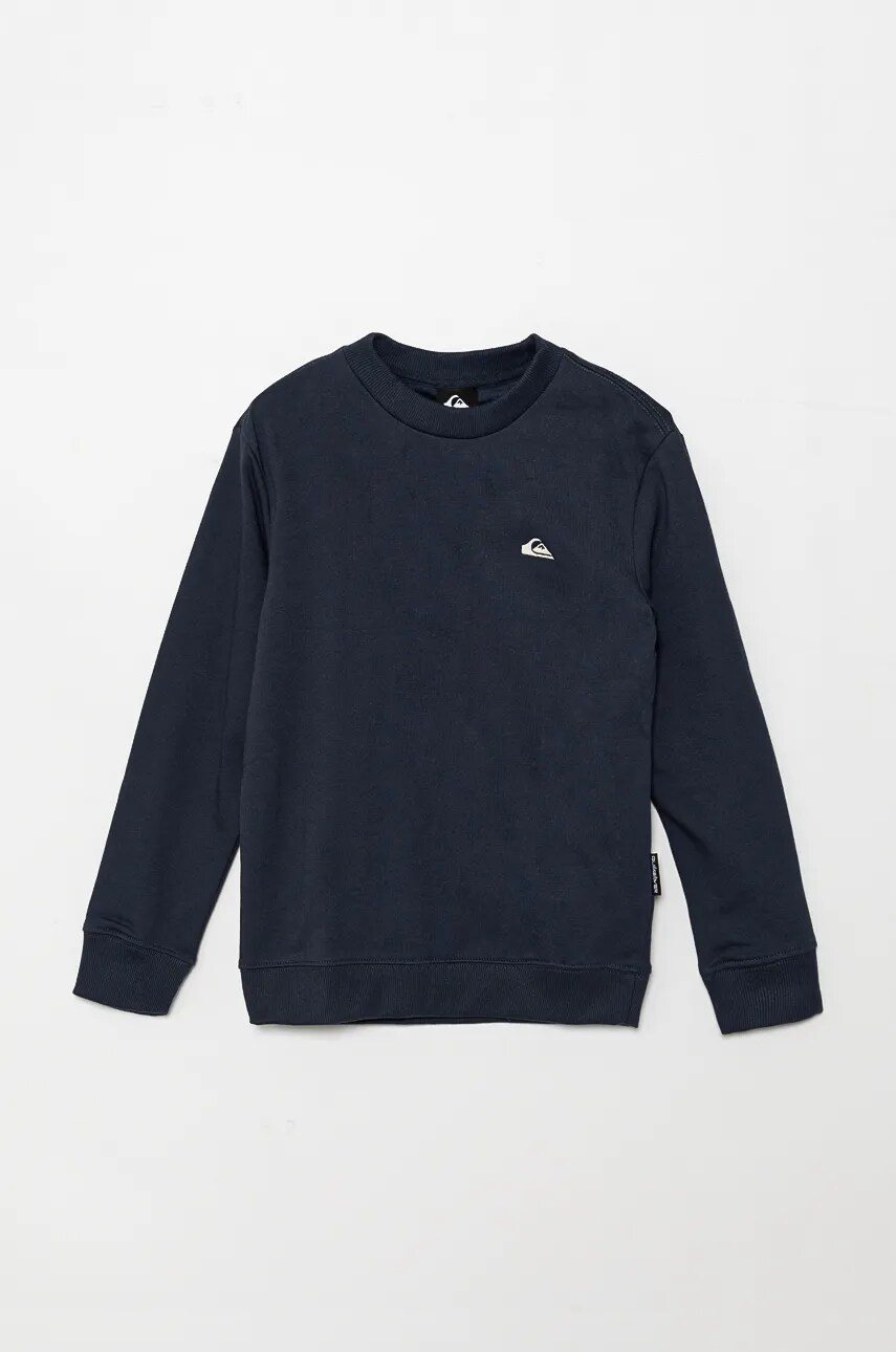 Quiksilver bluza copii BASIC CREW culoarea albastru marin, neted, EQBFT03891