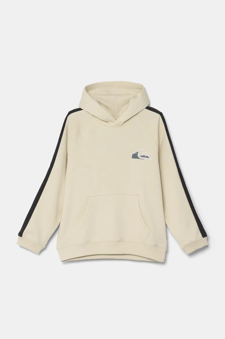 Quiksilver bluza copii GRAYLING HOODIE culoarea bej, cu glugă, modelator, EQBFT03894 Quiksilver bluza copii GRAYLING HOODIE culoarea bej, cu glugă, modelator, EQBFT03894