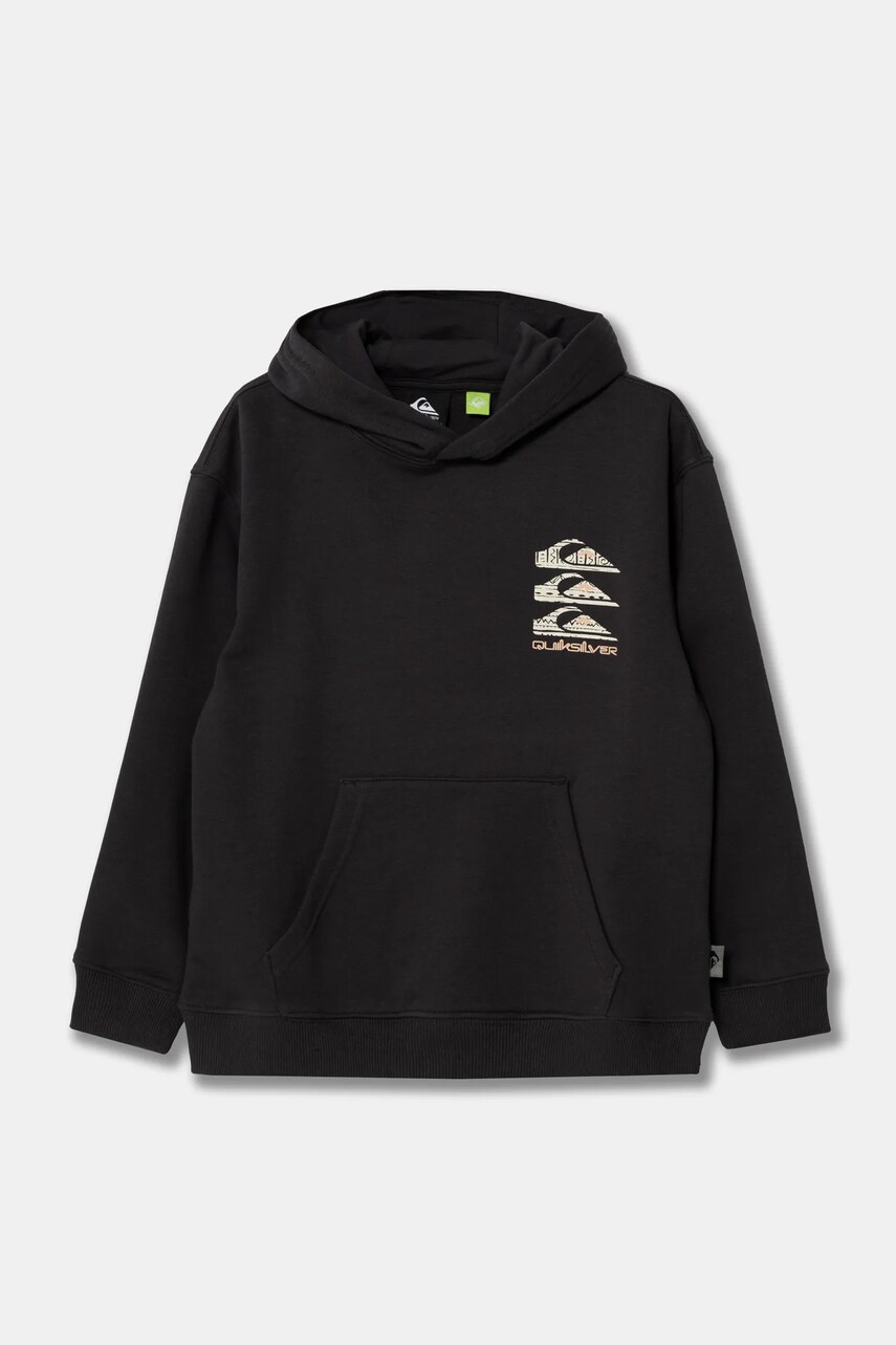 Quiksilver bluza copii SCREEN HOODIE culoarea gri, cu glugă, cu imprimeu, EQBFT03896