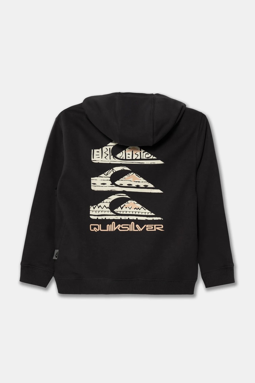 Детская кофта Quiksilver SCREEN HOODIE цвет серый с капюшоном с принтом EQBFT03896