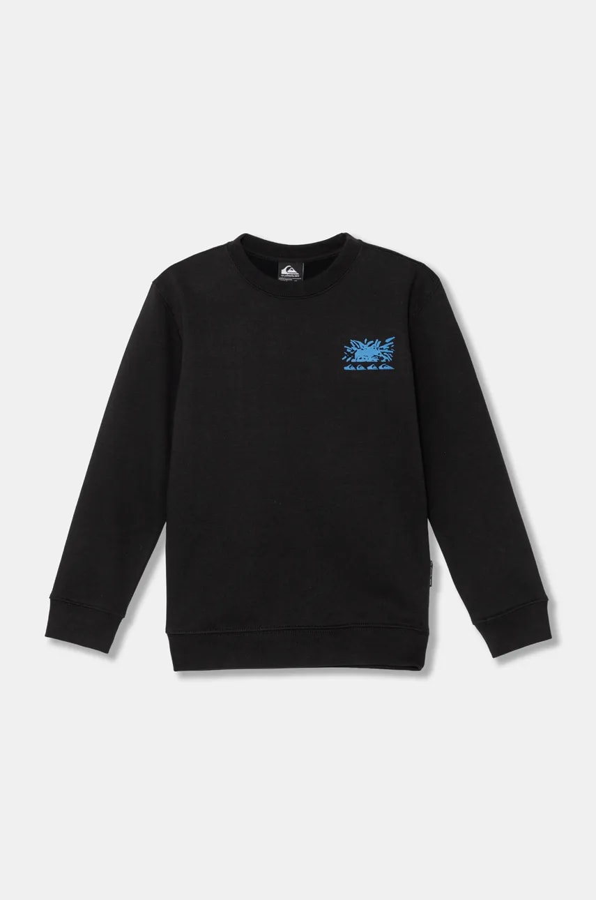 Quiksilver bluza copii GRAPHIC CREW culoarea negru, cu imprimeu, AQBFT03110 Quiksilver bluza copii GRAPHIC CREW culoarea negru, cu imprimeu, AQBFT03110
