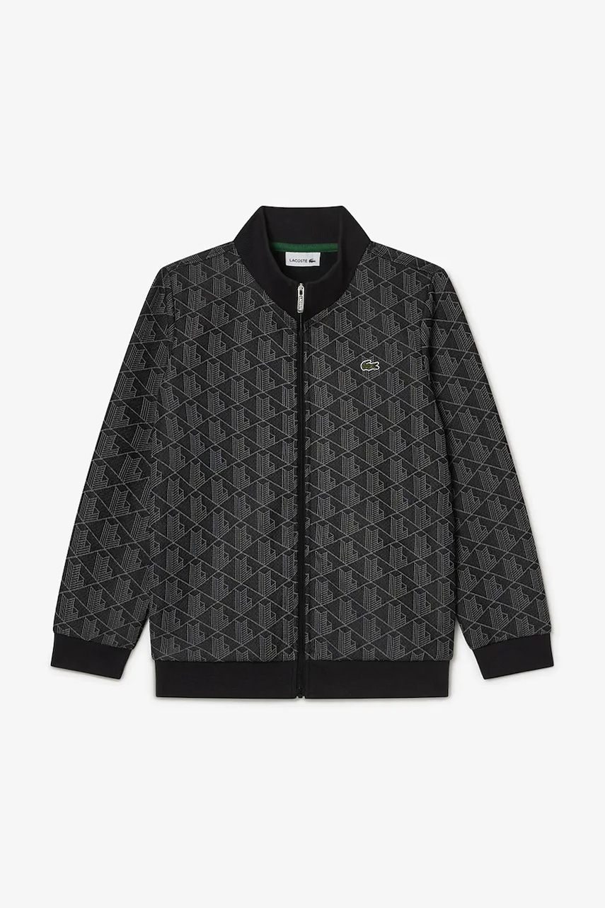 Lacoste bluză copii culoarea negru, cu model, SJ1233