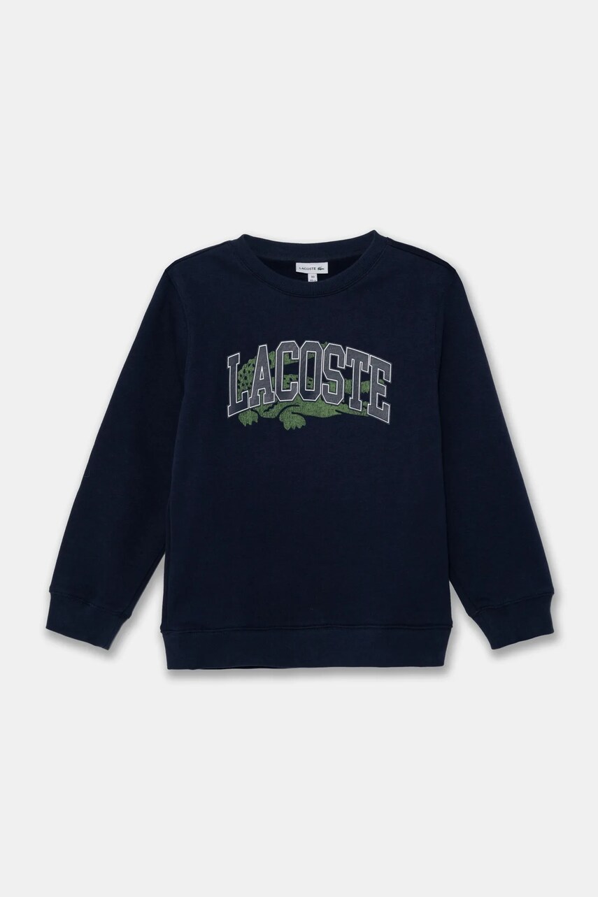 Lacoste bluza copii culoarea albastru marin, cu imprimeu, SJ2493